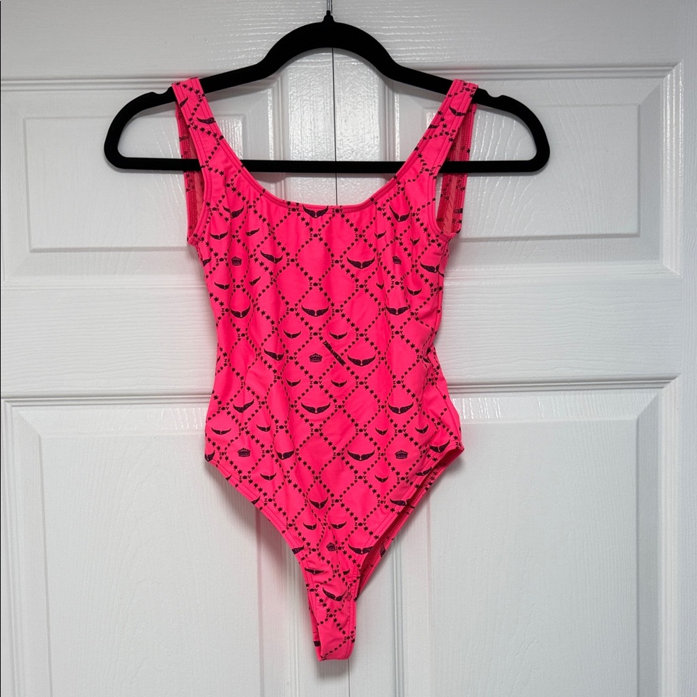 ZADIG & VOLTAIRE Jeri Neon Pink Monogram One Piece Swimsuit